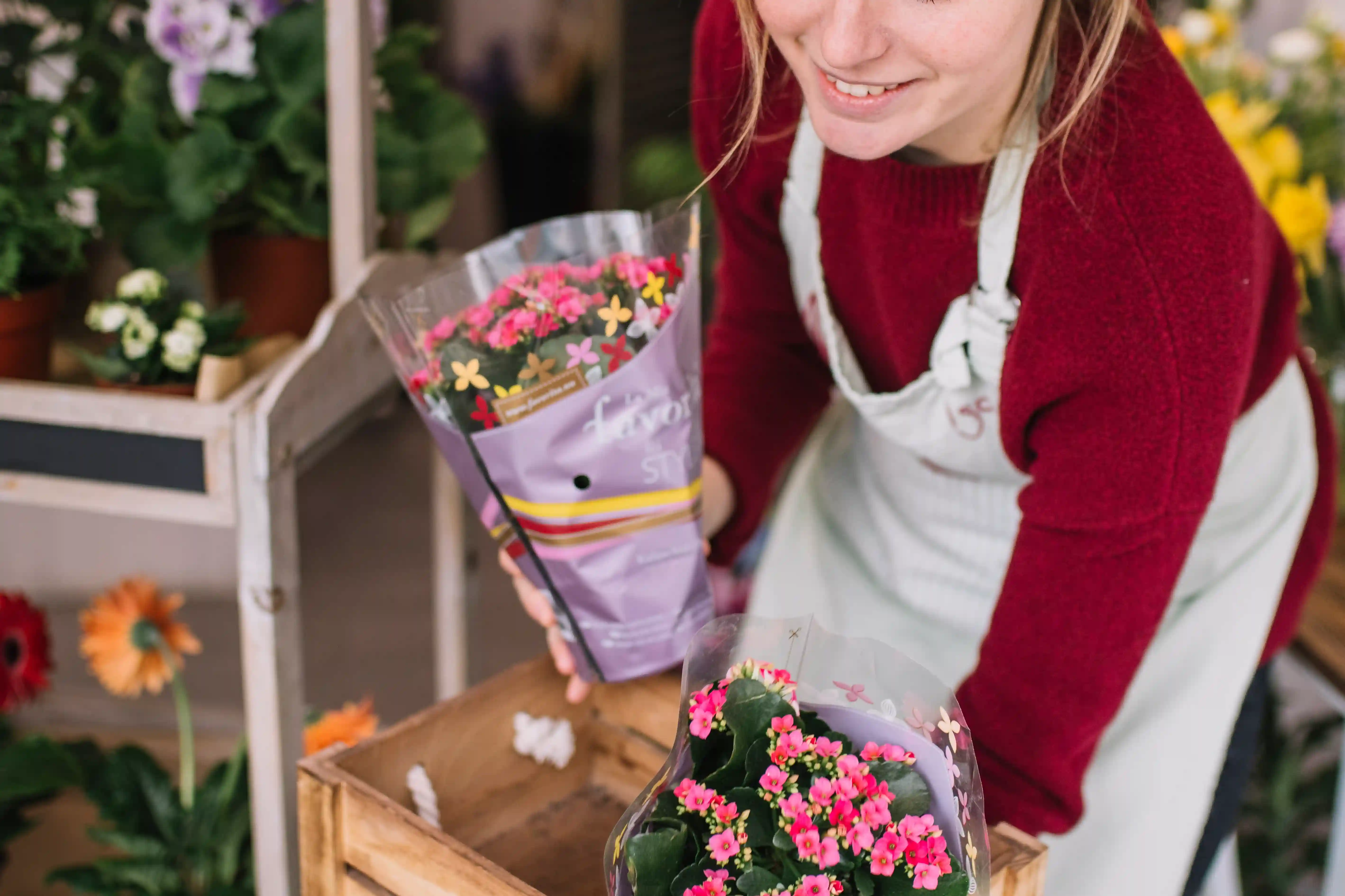 woman flowers